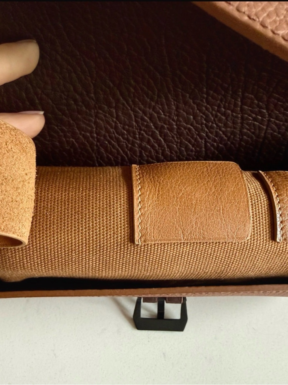 Aaron Bespoke Montreal Brown Leather Travel Watch Roll Case✨ - Picture 6 of 9